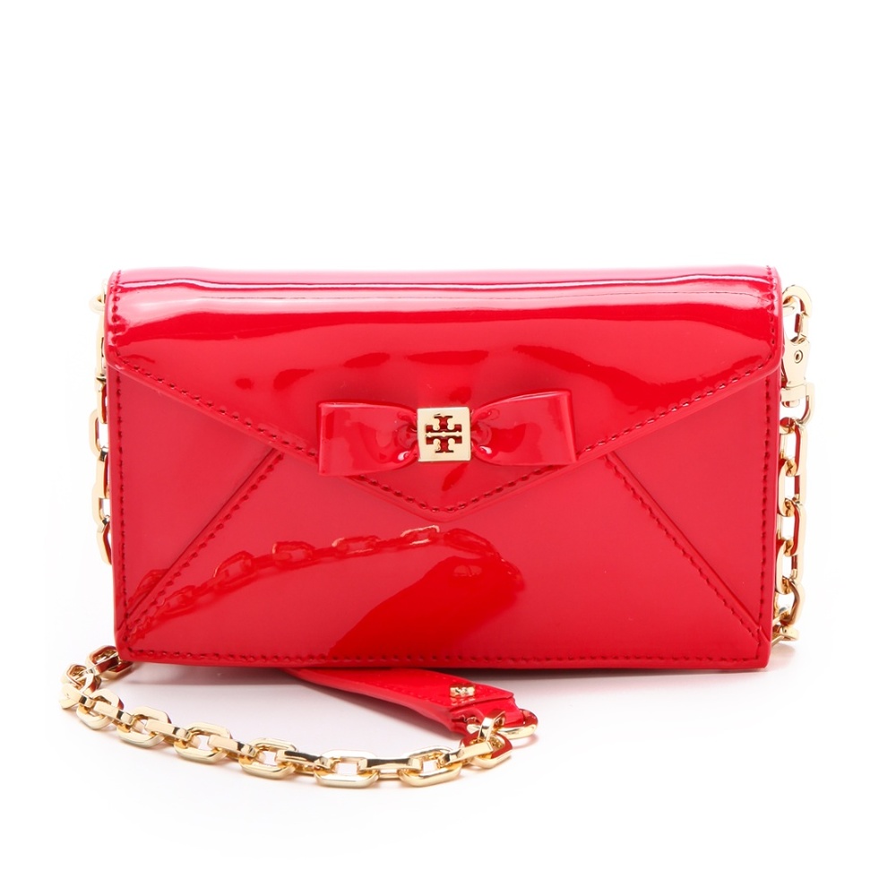 Tory Burch Bow Envelope Red Cross Body Bag